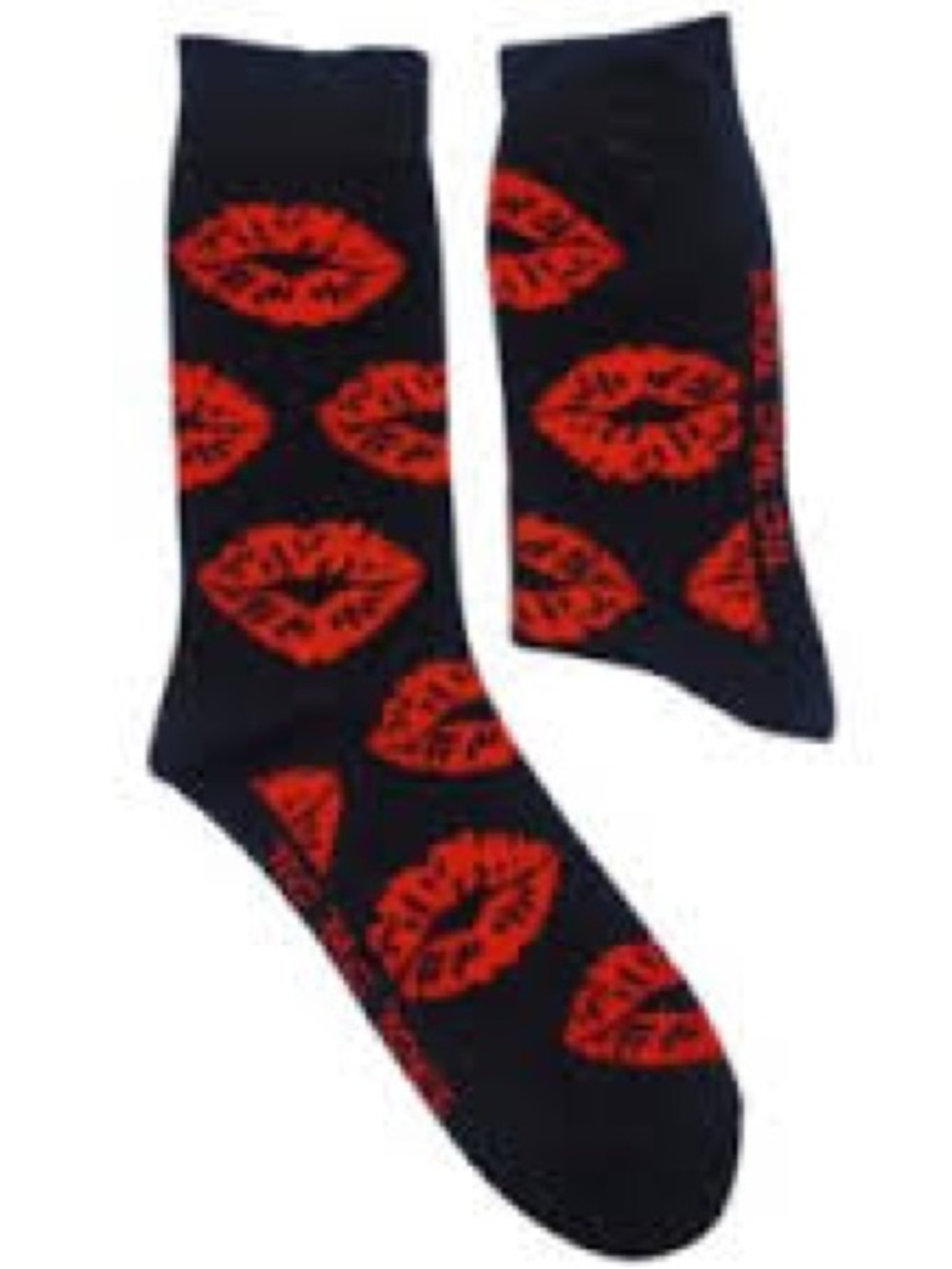 Womens Kiss Lip Print Novelty Socks